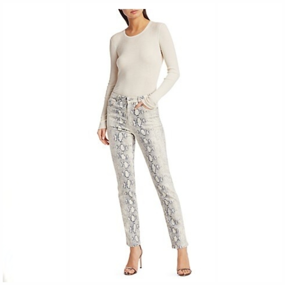 Joe's Jean's Cigarette Python Print Black Creme S… - image 3